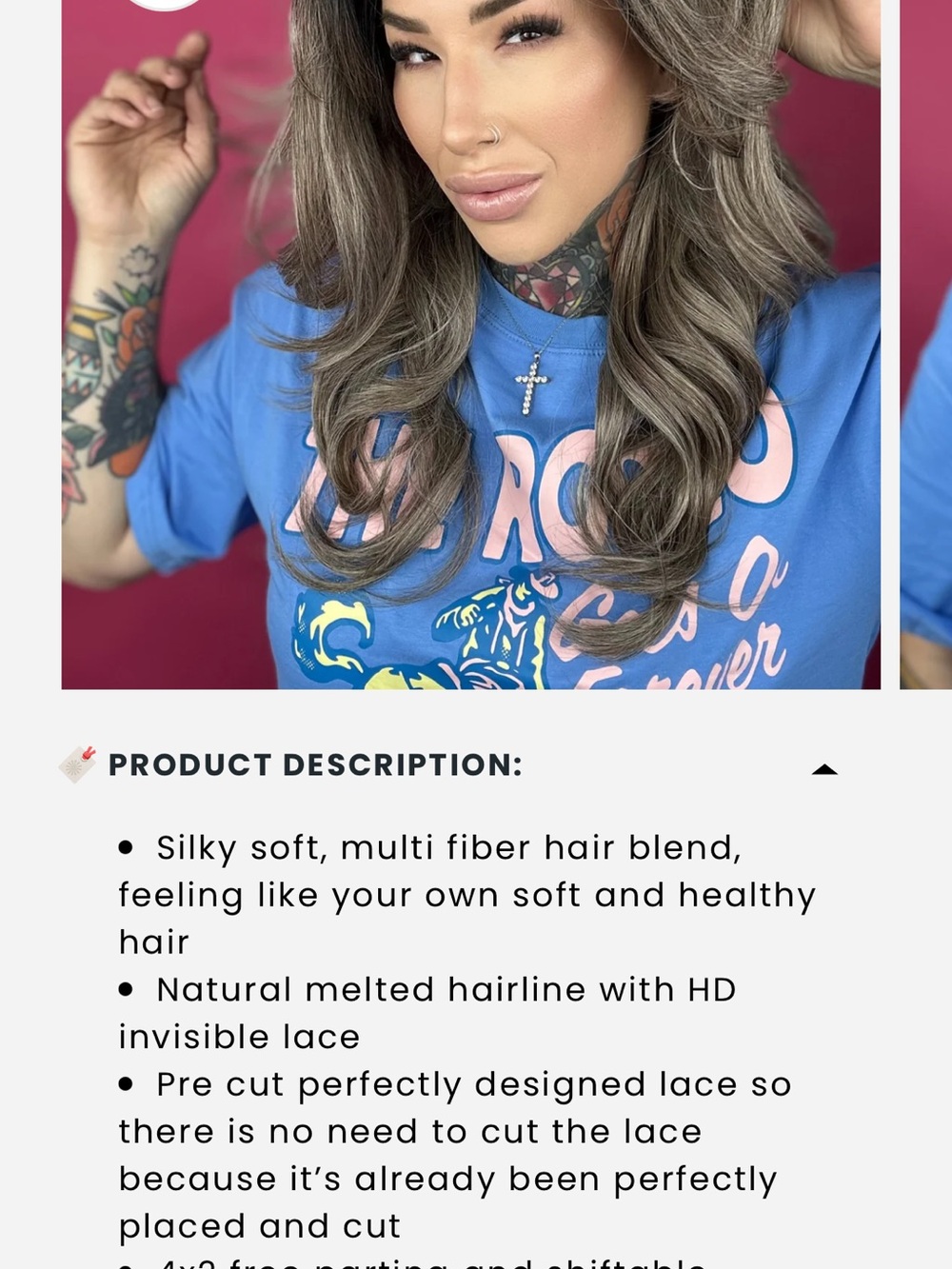 Blue Women’s Lace Front Wig - Natural Melted Hairline